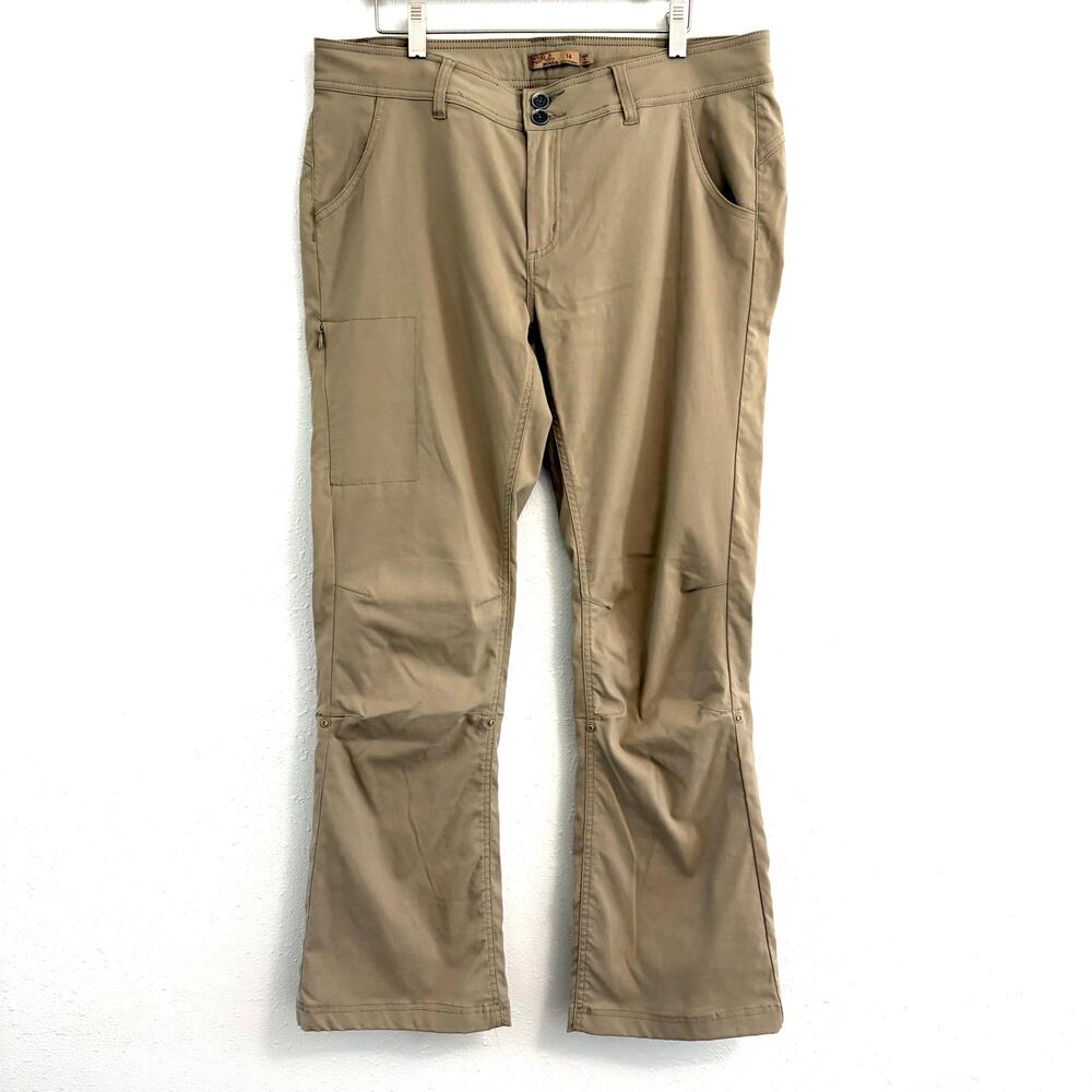Prana Convertible Roll Up Hiking Pants Women's Plus Size 14 R Tan Gorpcore